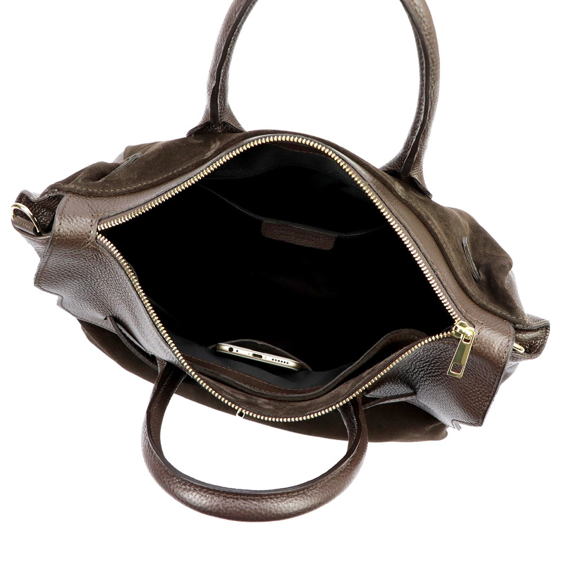 Camilla damski kuferek duża torebka do ręki skóra naturalna dopinany pasek