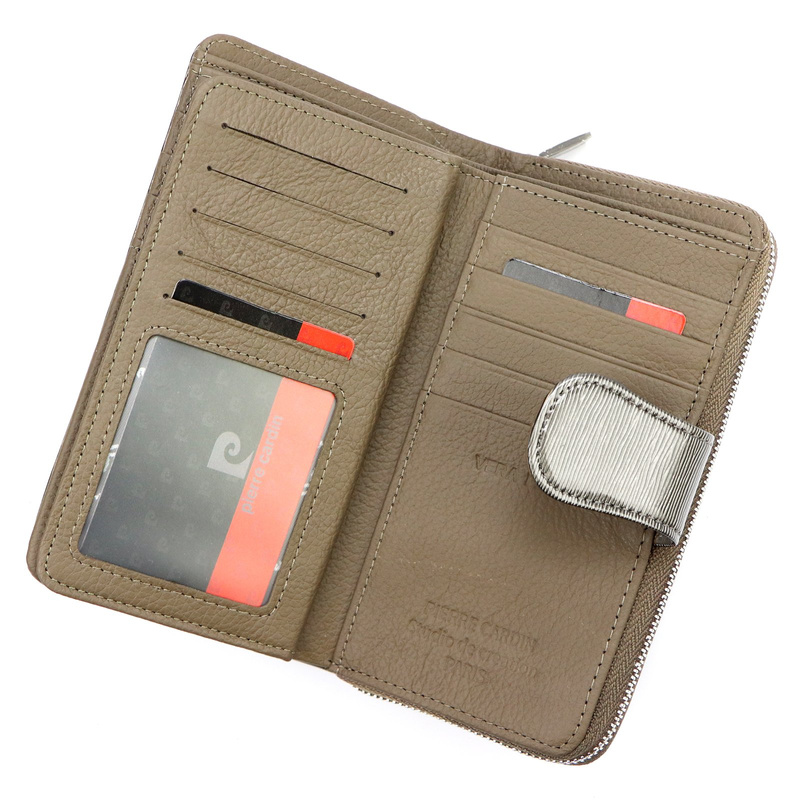 Pierre Cardin damski pionowy duży portfel skórzany podłużna portmonetka