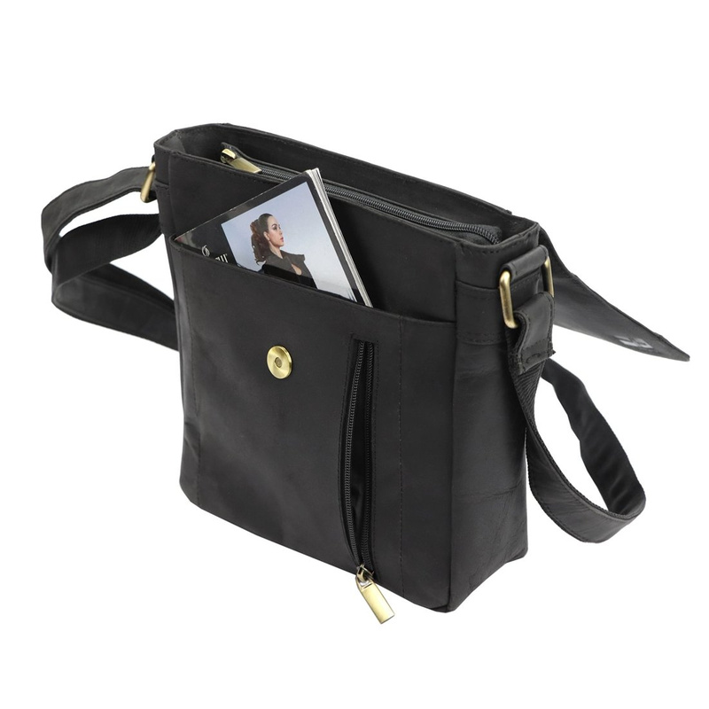 Saszetka męska z kieszeniami ze naturalnej skóry regulowany pasek od Nordee