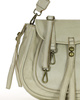 Marco Mazzini Torebka classic saddle bag ze skóry naturalnej na ramie beż taupe