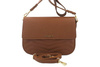 Torebka skórzana crossbody włoska - Brązowa jasna