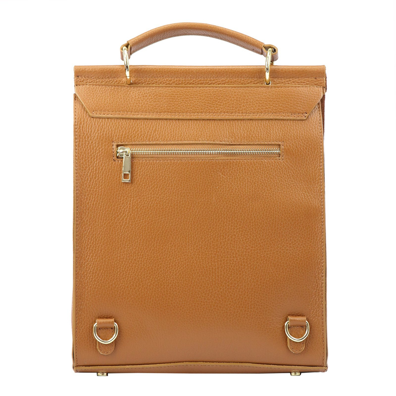 Luka plecak miejski damski skóra naturalna styl vintage z kieszeniami