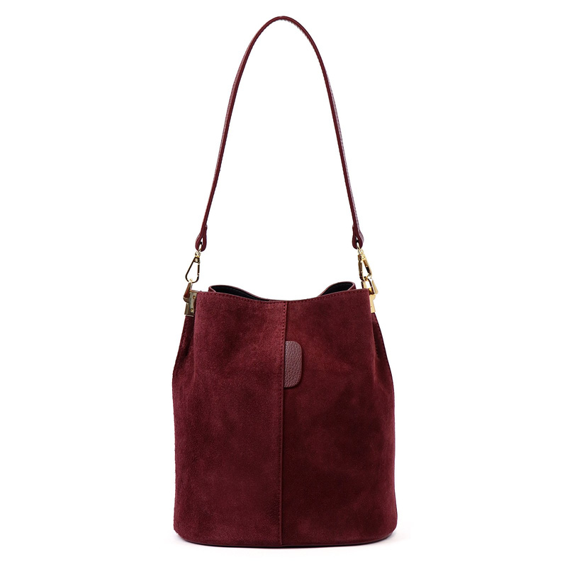 Luka Skórzana Zamszowa damska listonoszka z organizerem torebka przez ramię