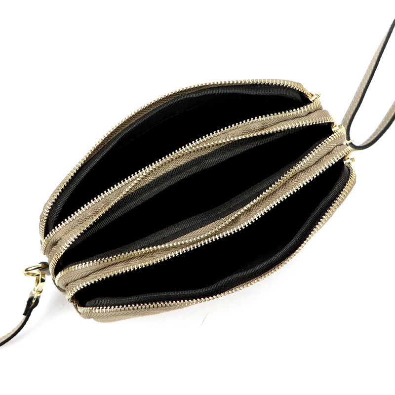 Gregorio damska listonoszka skóra naturalna zamsz trzykomorowa na ramię