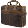 Duża solidna skórzana torba Beltimore na laptopa dokumenty brązowa nubuk M87