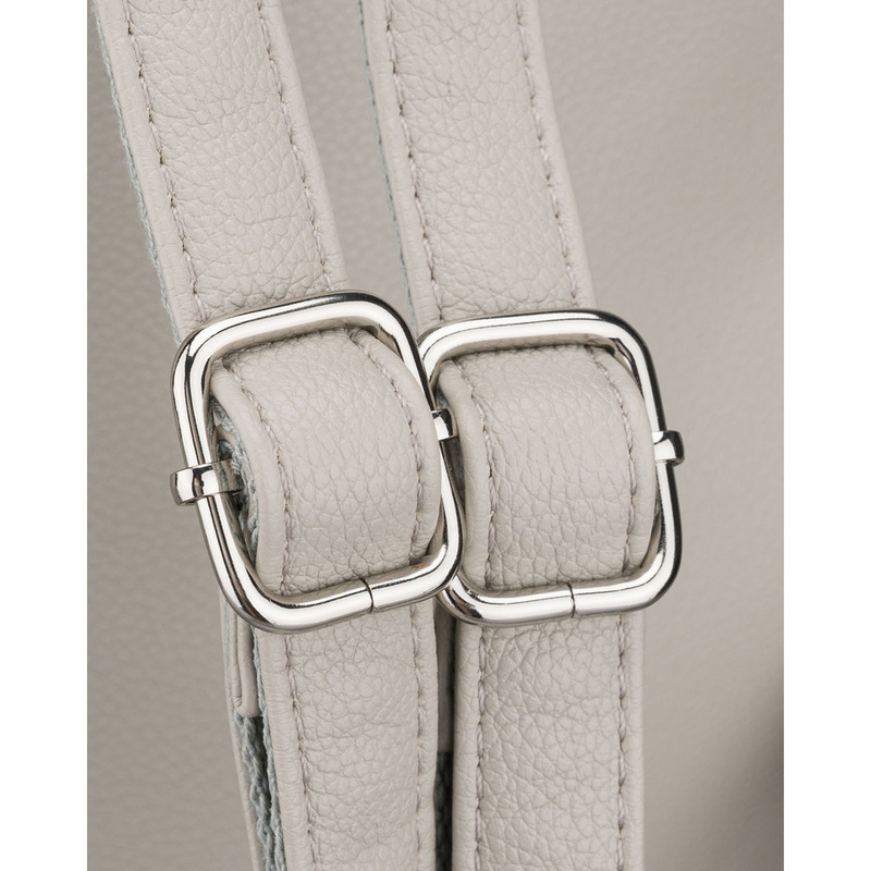 Szary, miejski plecak damski ze skóry ekologicznej - Rovicky