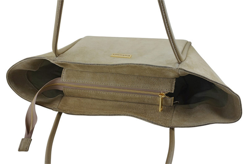 Barberinis - torebka duża zamszowa na ramię - Beżowa