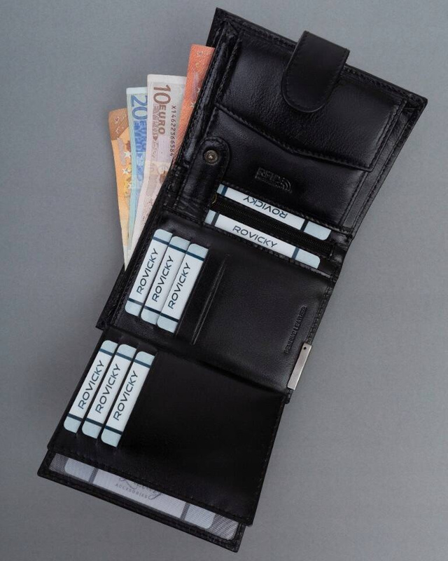 Duży skórzany portfel męski z RFID marki Ronaldo