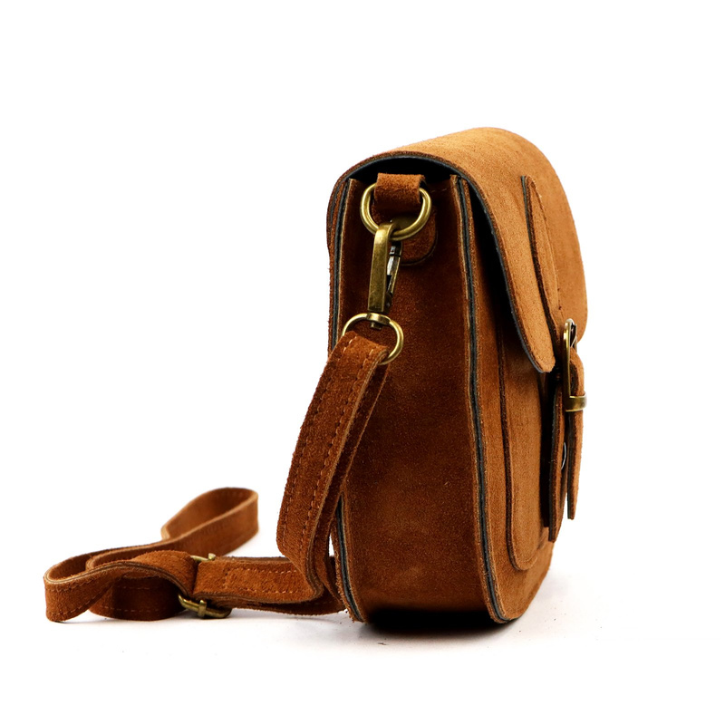 Luka Klasyczna Zamszowa damska listonoszka skórzana przez ramię z kieszenią