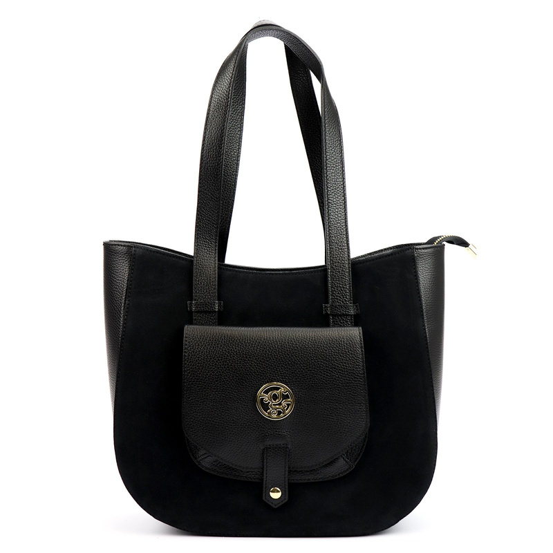 Elegancka Skórzana damska shopperbag torebka na ramię Gregorio z kieszenią