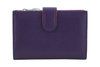 Skórzany portfel damski z ochroną RFID - Fioletowy