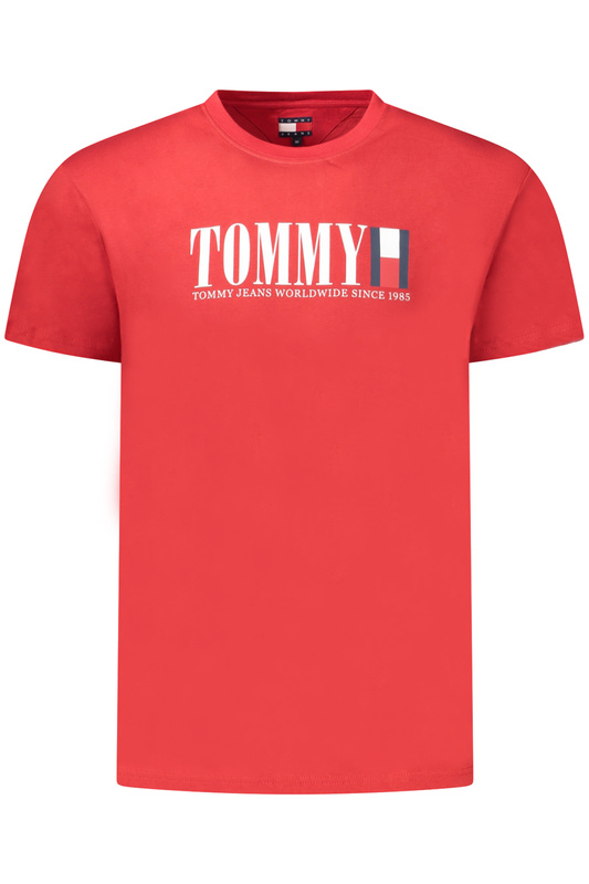 TOMMY HILFIGER M�SKA KOSZULKA Z KR�TKIM R�KAWEM, CZERWONA