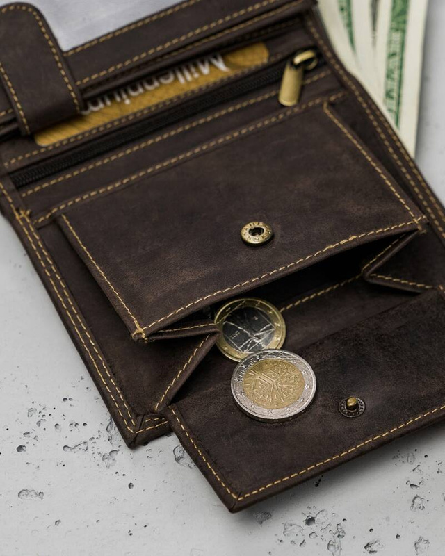 Skórzany męski portfel Wild N4-P-CHM RFID