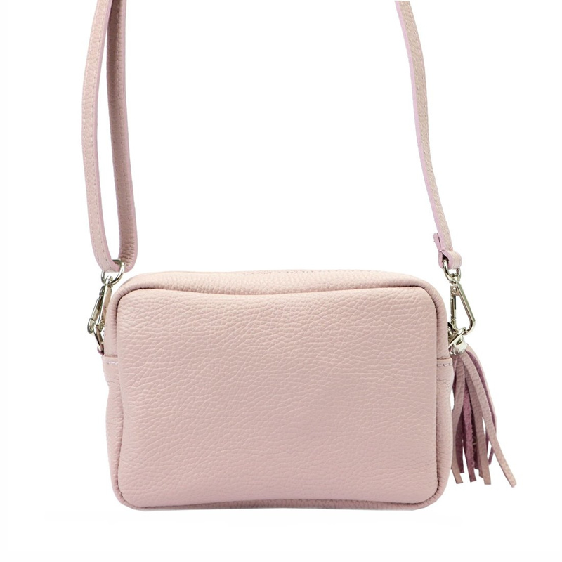 Damska listonoszka torebka Skórzana z brelokiem frędzlem i kieszeniami Luka