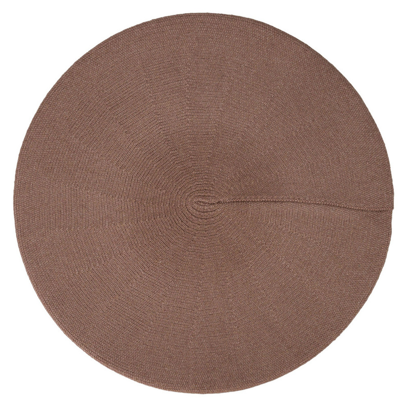 Uniwersalny beret damski wykonany z akrylu w ciemnobeżowym kolorze - Peterson