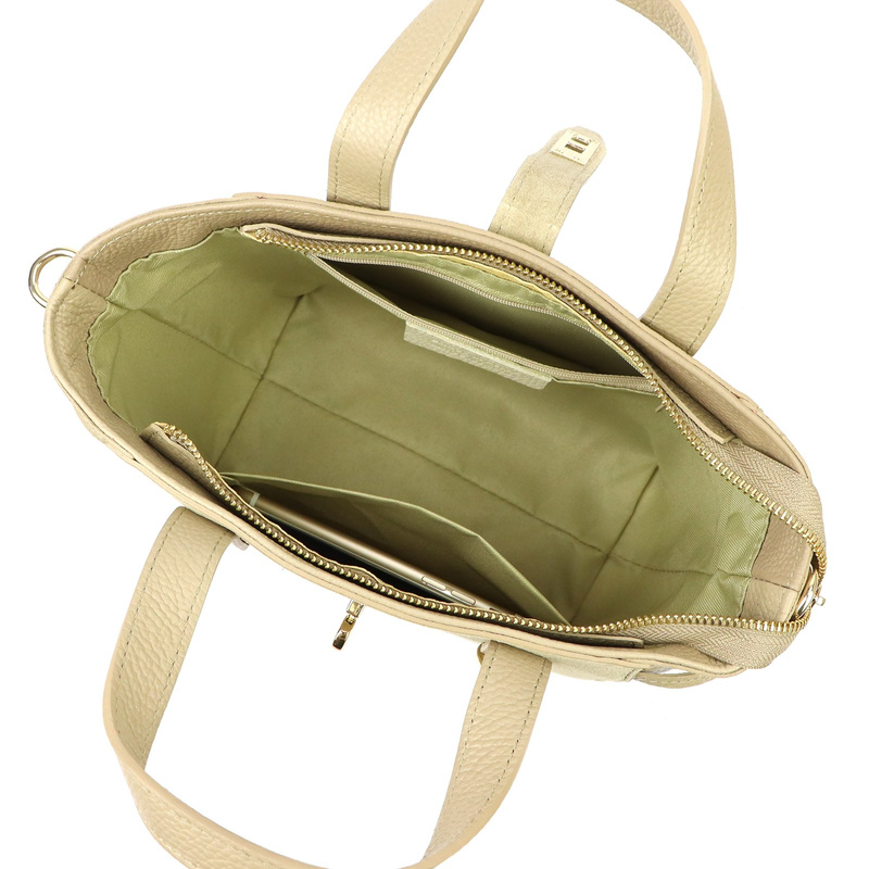 Luka Skórzany damski kuferek torebka do ręki z dopinanym paskiem elegancki