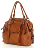 Torba biznesowa bowling retro bag skórzana - MARCO MAZZINI brąz camel