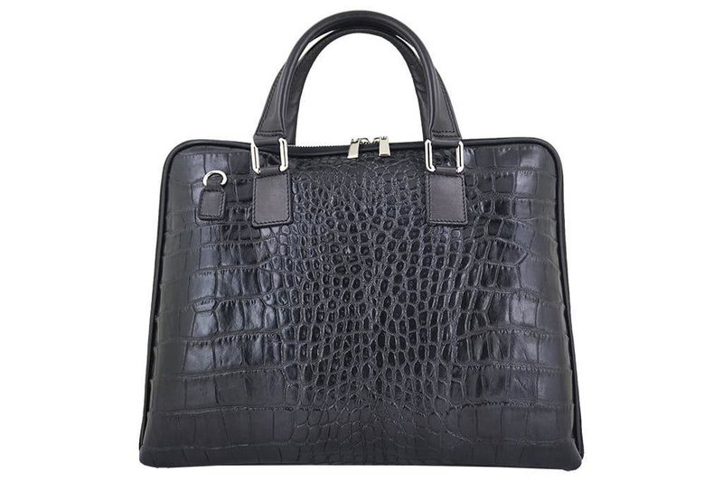 Torba na laptopa damska skórzana Barberinis - Szara ciemna