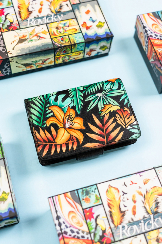 Skórzany damski portfel Rovicky R-N109-ART-20