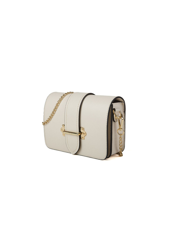Damska skórzana listonoszka crossbody Giulia Monti GM1627 – mlecznobiała