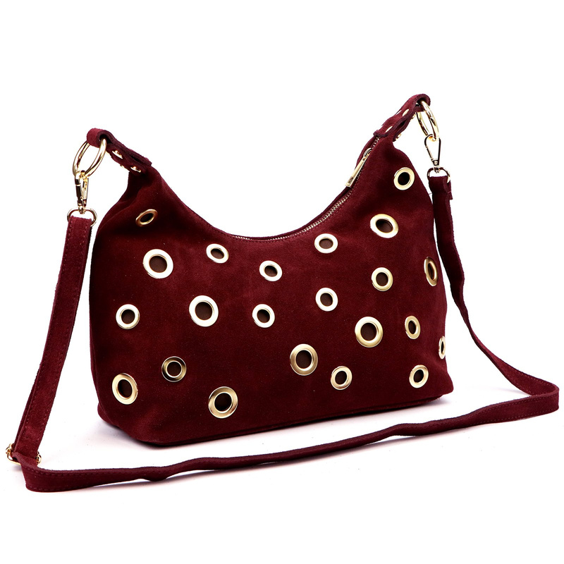 Vera Pelle damska listonoszka skóra naturalna zamszowa torebka na ramię