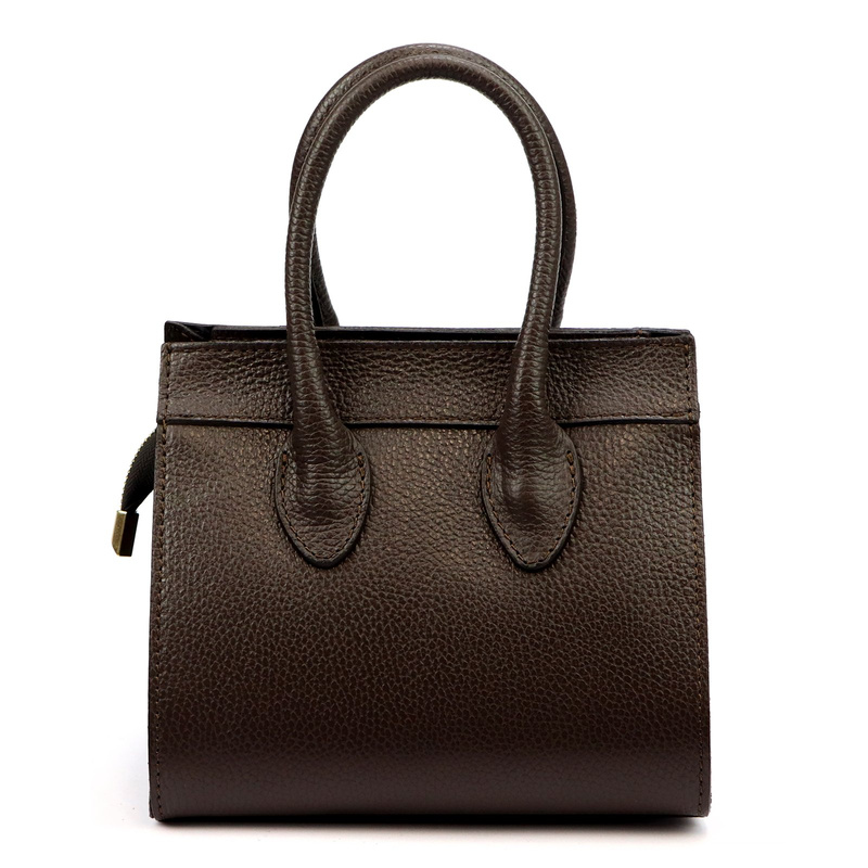 Vera Pelle damski mały kuferek skóra naturalna torebka na ramię z paskiem