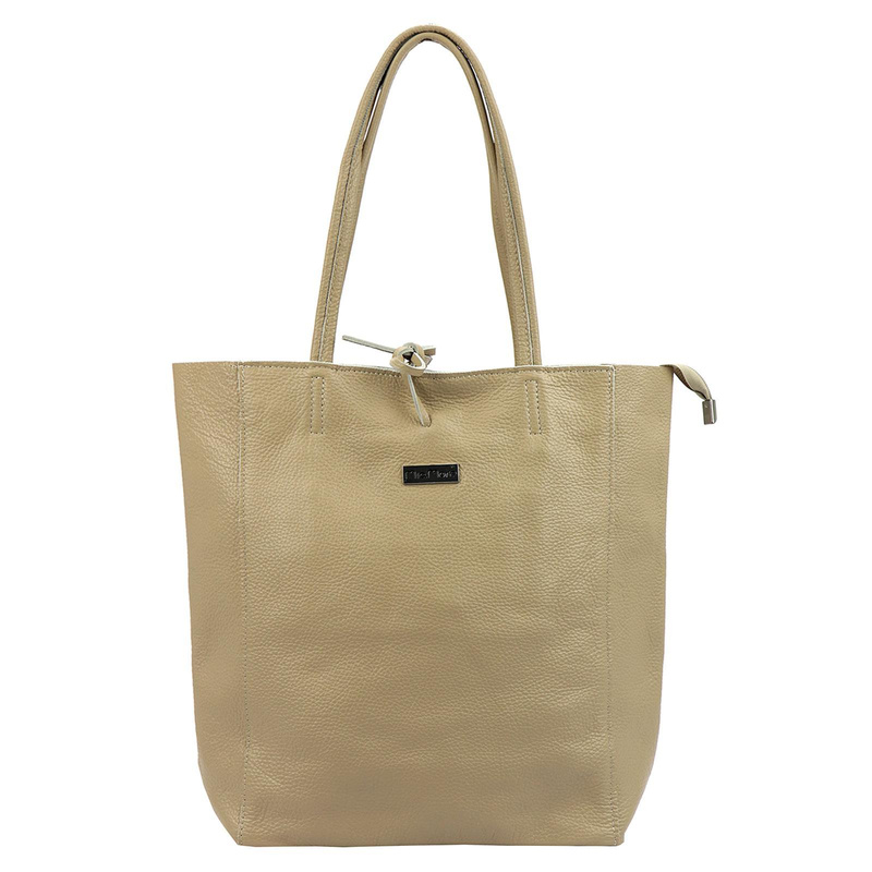 MiaMore Skórzana damska shopperbag duża torabka na ramię z kieszenią