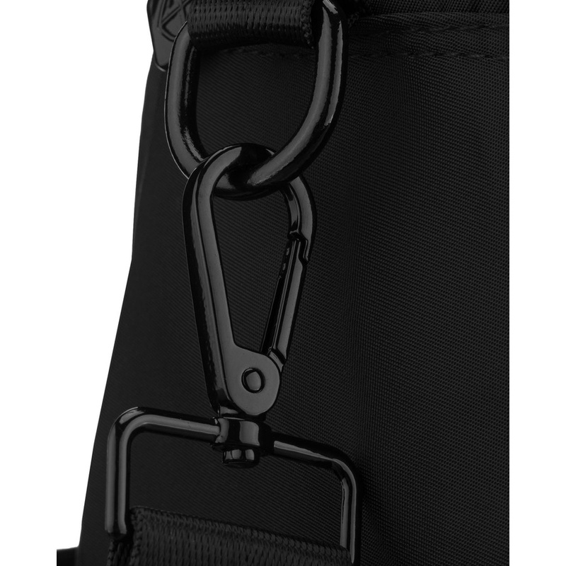 Czarna, miejska torebka damska z poliestru, jednokomorowa - Peterson