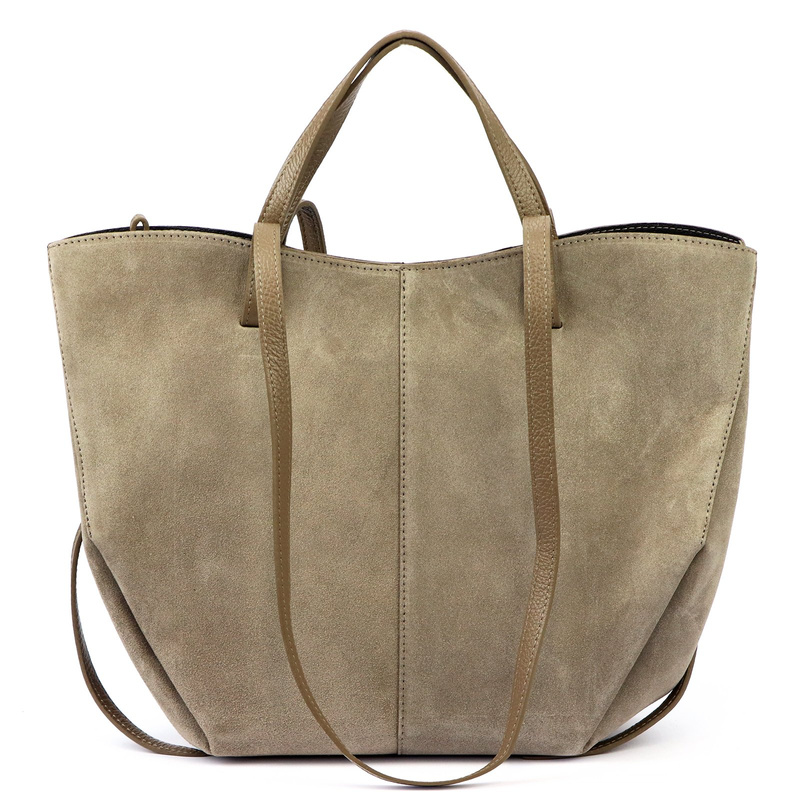 Stylowa Duża zamszowa damska shopperbag elegancka torebka na ramię Luka