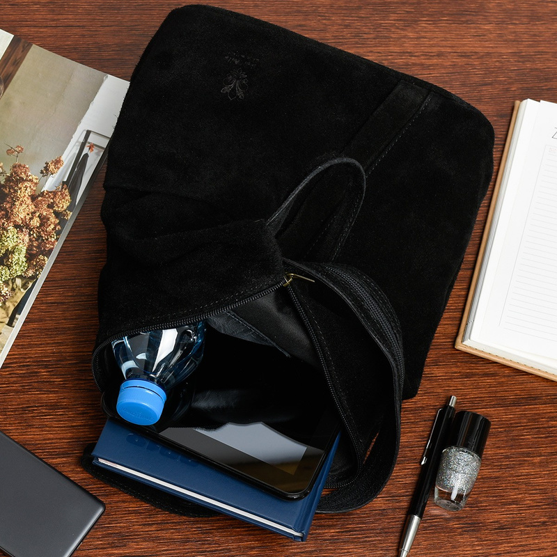 Czarny Vera Pelle włoski Plecak Skórzany damski mały T53