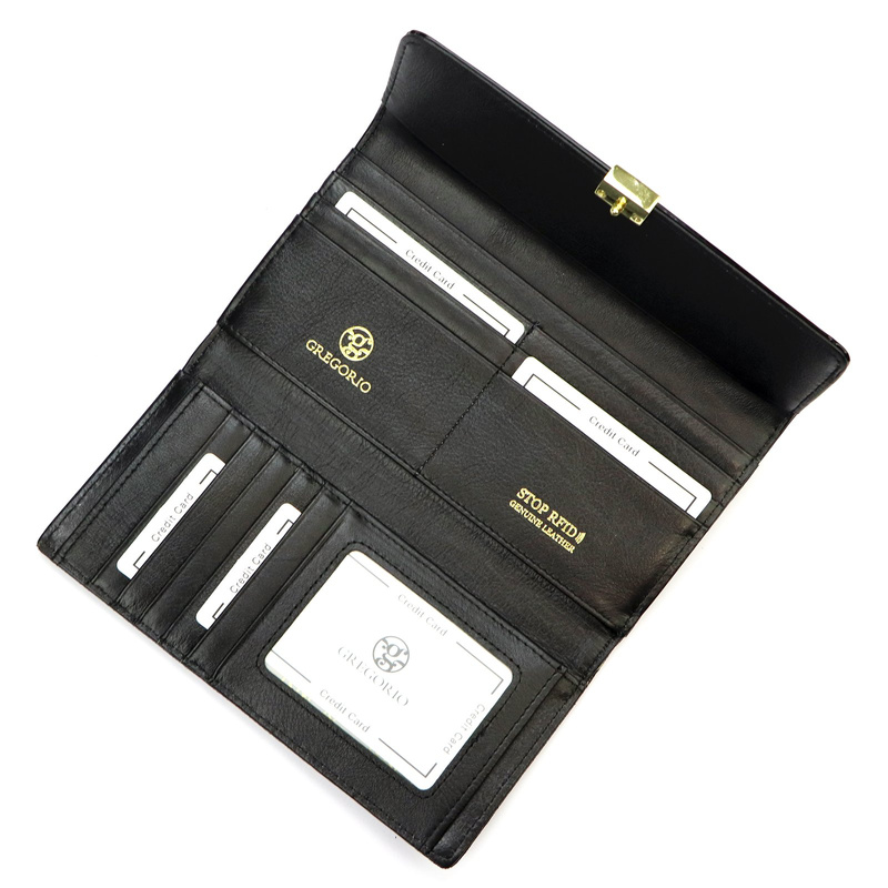 Skórzany duży elegancki portfel marki Gregorio