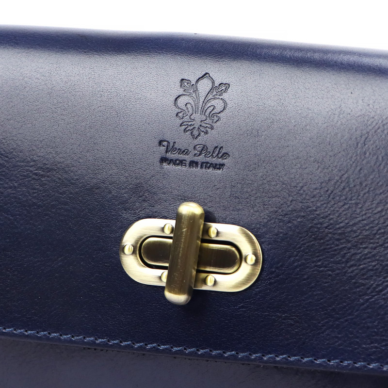 Florence Skórzana elegancka damska listonoszka torebka na ramię z klapą