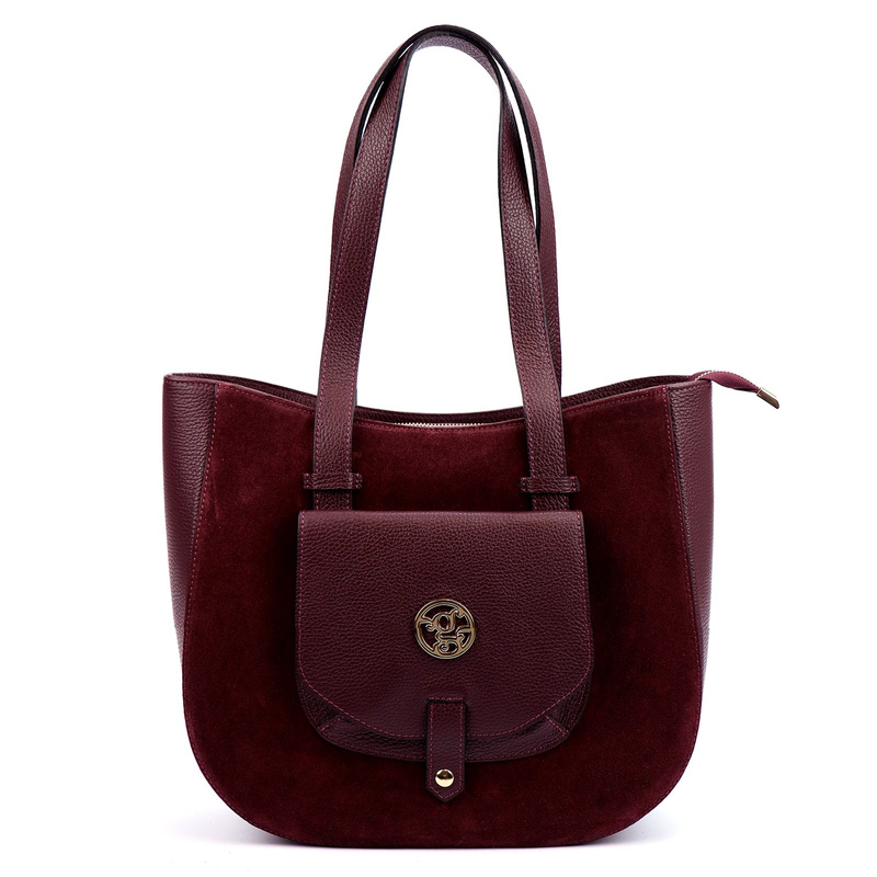 Gregorio duża Skórzana damska shopperbag torebka na ramię z kieszenią