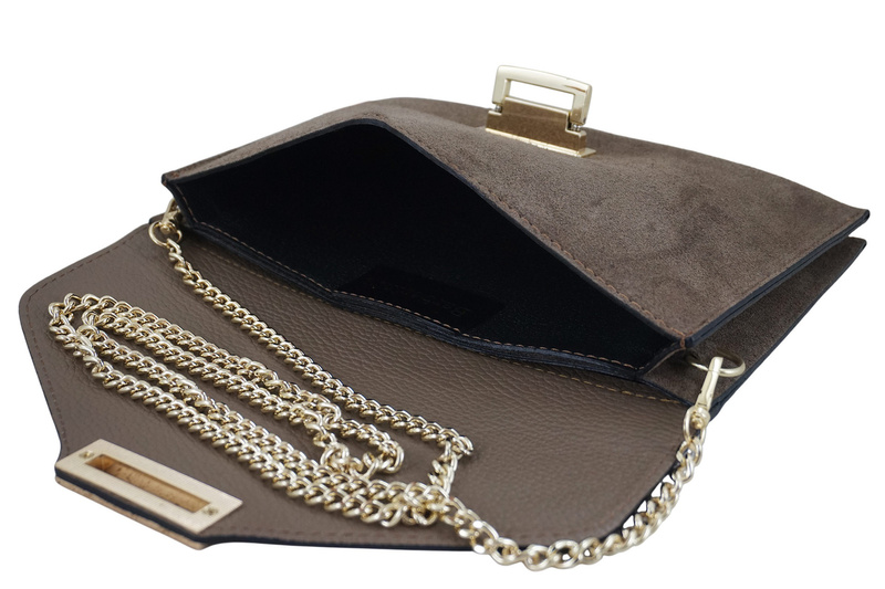 Stylowa kopertówka zamszowa Barberinis - Beżowa ciemna