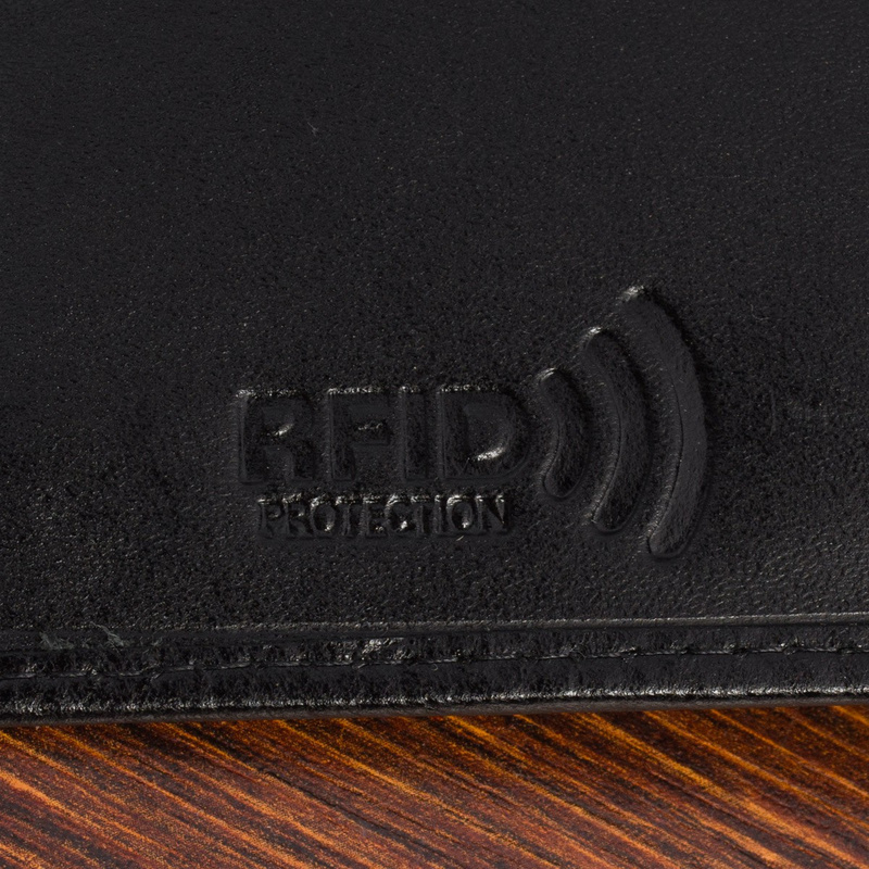 Portfel skórzany męski włoska skóra naturalna licowa premium klasyczny RFiD pionowy Beltimore G06
