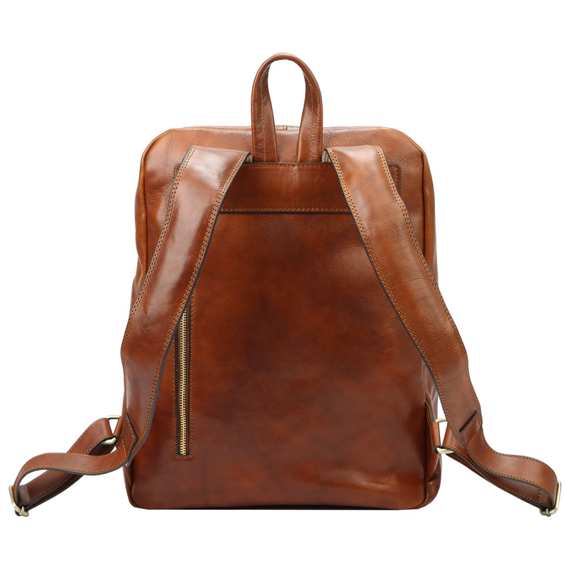 Florence Duży praktyczny damski plecak miejski skóra naturalna kieszenie