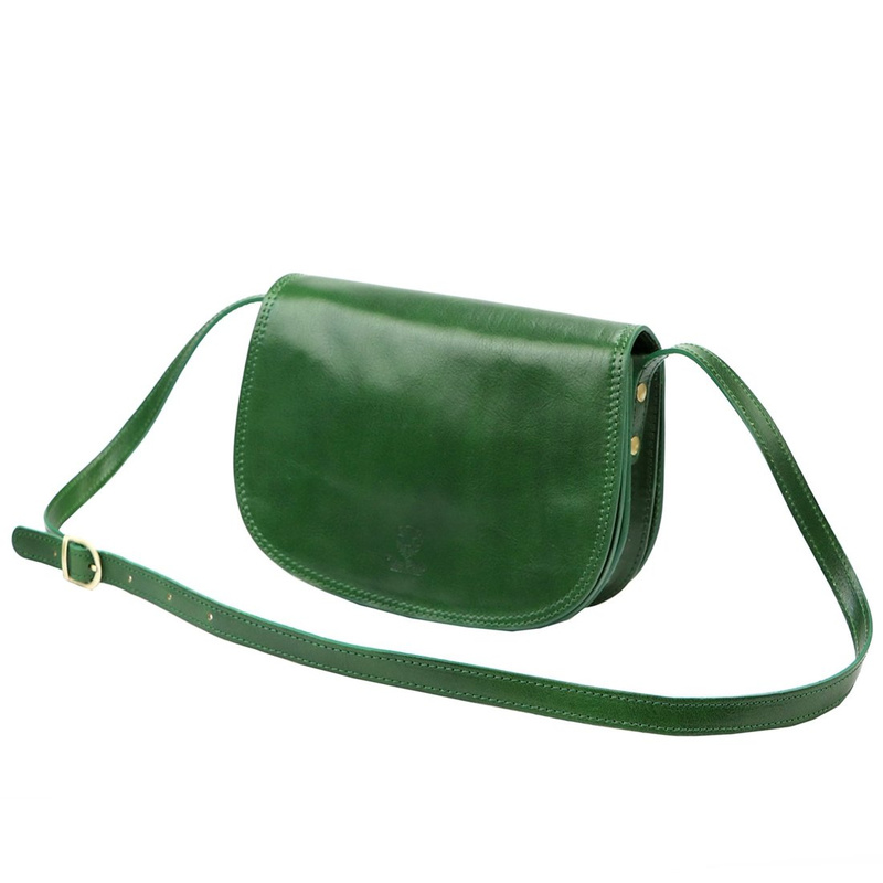 Florence Skórzana damska listonoszka przez ramię dwie komory kieszenie