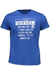 DIESEL T-SHIRT Z KRÓTKIM RĘKAWEM MĘSKI NIEBIESKI