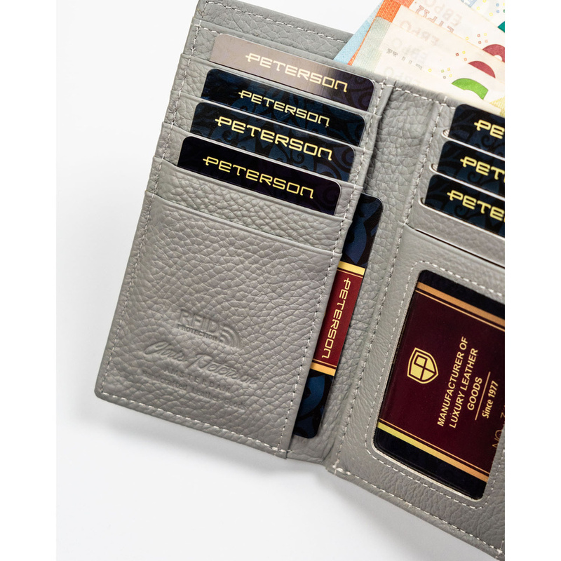 skóra naturalna + Damski portfel ze skóry ekologicznej Peterson PTN PH23-LFL