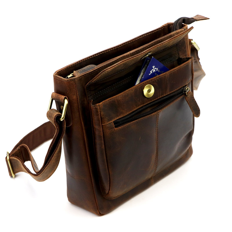 Andreas męska torba na ramię skóra naturalna saszetka przez ramię kieszenie