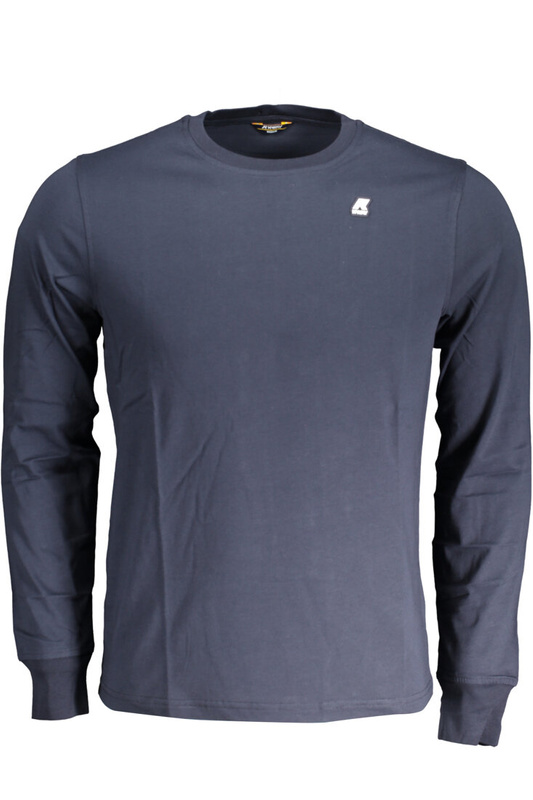 NIEBIESKI T-SHIRT MĘSKI K-WAY Z DŁUGIM RĘKAWEM