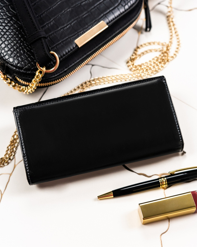 Rovicky damski duży portfel skóra naturalna i eko podłużna portmonetka