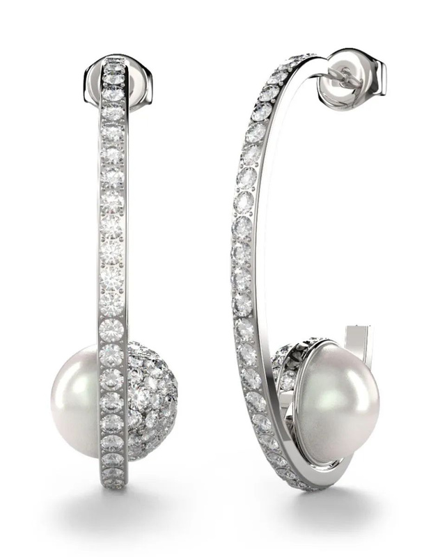 Biżuteria GUESS JUBE04452JWRH. Kolczyki, Kolor szary. Kobieta.