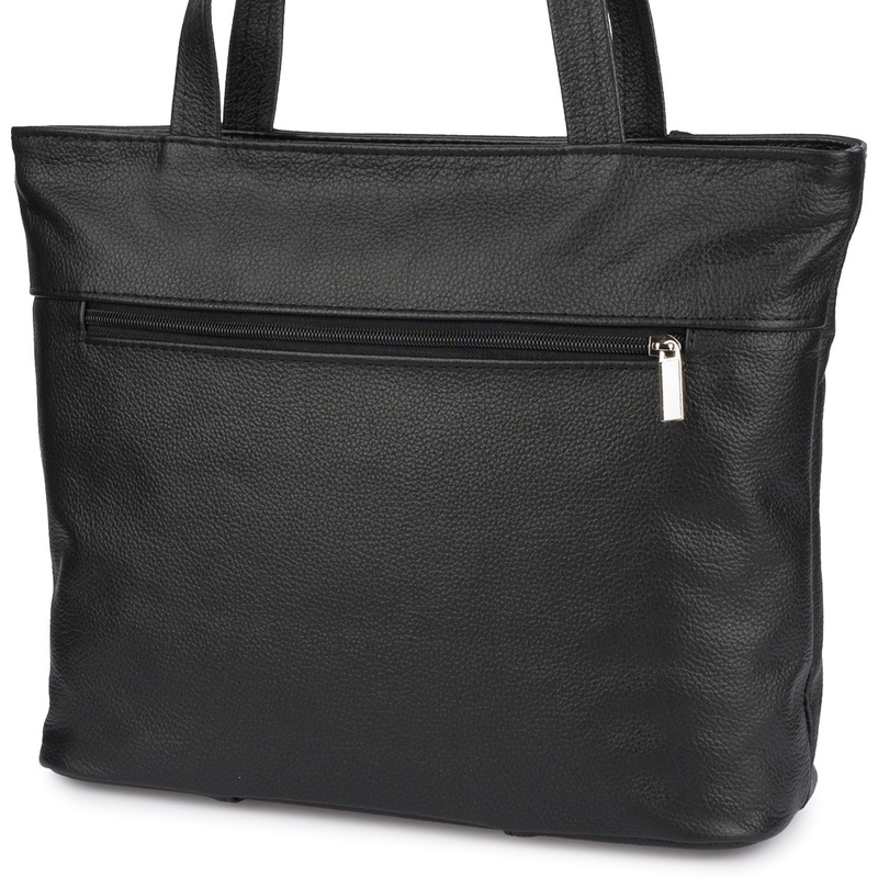 Skórzana damska torba na ramię elegancka czarna klasyczna Beltimore L44