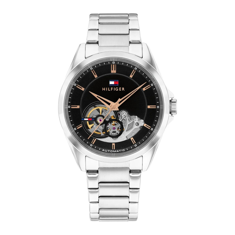 Zegarek TOMMY HILFIGER 1710718. Automatyczny, Kolor czarny. Mężczyzna.