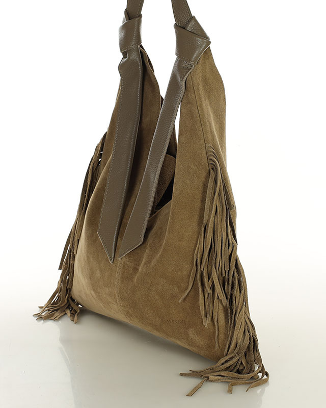Torebka damska worek hobo bag skóra naturalna - MARCO MAZZINI czarna