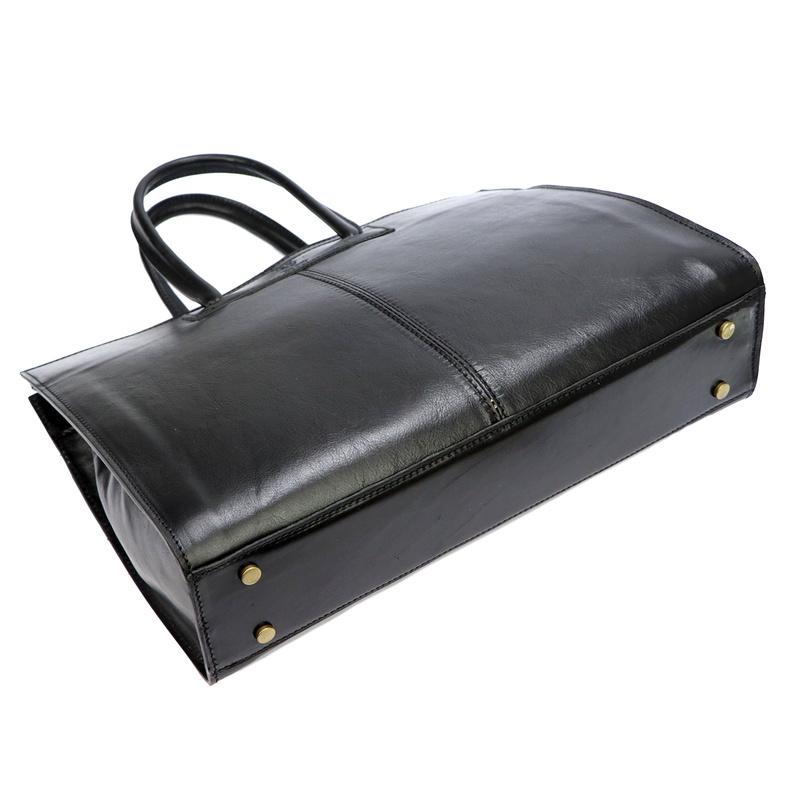 Florence Duża Damska skórzana torebka na dokumenty do pracy z paskiem