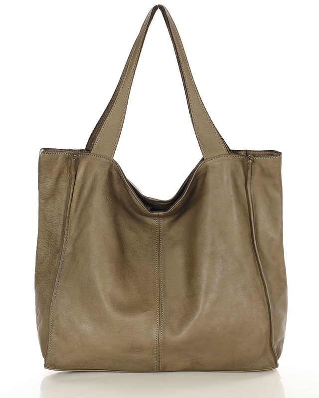 MARCO MAZZINI Torebka miejski shopper bag skóra naturalna handmade beżowa cappuccino
