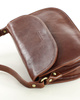 Skórzana torebka saddle bag półksiężyc sztywna skóra - MARCO MAZZINI brązowa