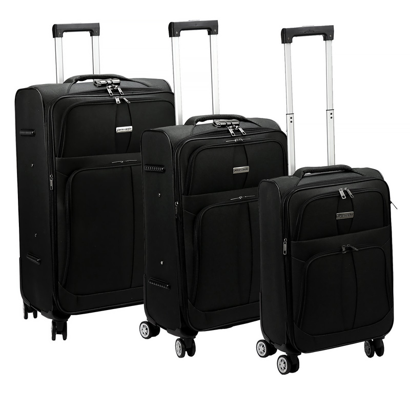 Pierre Cardin zestaw trzech walizek podróżnych na kółkach z zamkiem na kod